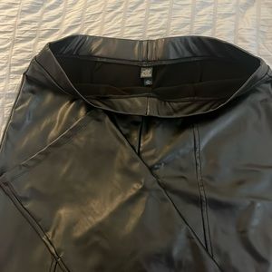 High waisted leather leggings